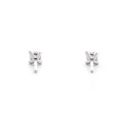 0.26ctw Princess Diamond Stud Earrings - 14K White Gold