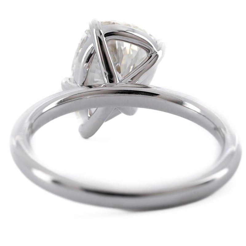 2.48CT Pear Diamond Engagement Ring - Slanted Solitaire - 14K White Gold