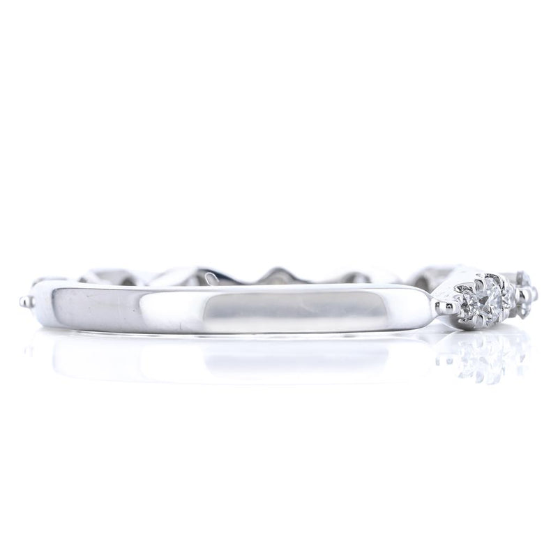 .40CTW Round + Cluster Marquise Alternating Diamond Band - Shared Prong - 18K White Gold