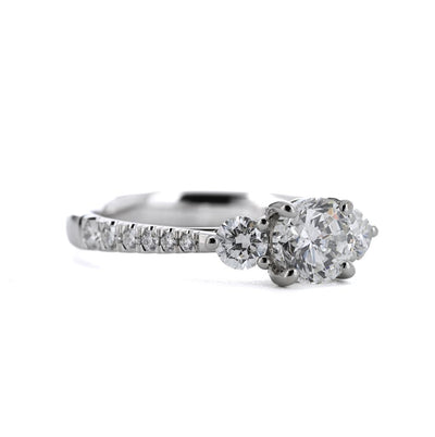 1.55ctw Three-Stone Round Diamond Engagement Ring