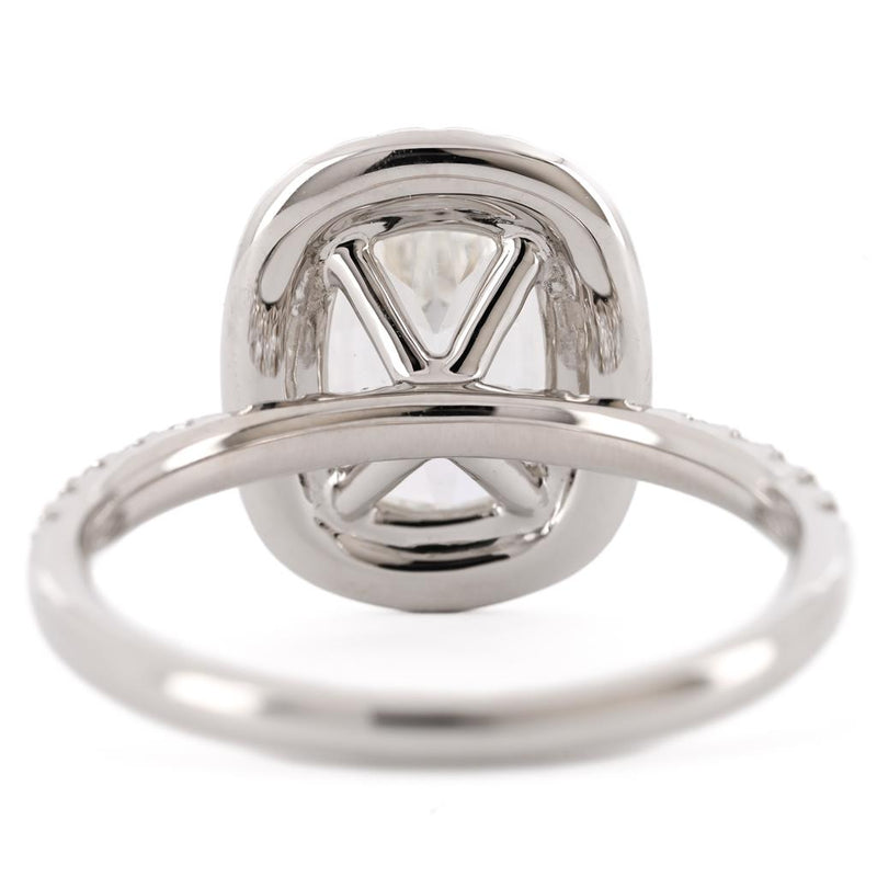 3.34CTW Cushion Engagement Ring - Halo - 950 Platinum