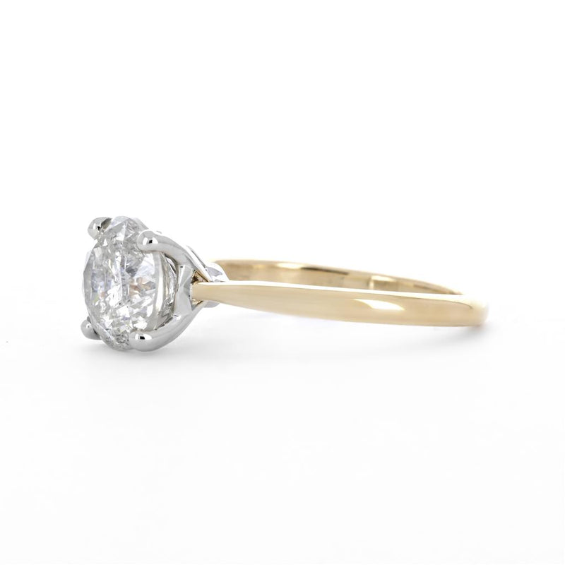 2.39ct Diamond Engagement Ring + Tulip Head - 14K Yellow Gold