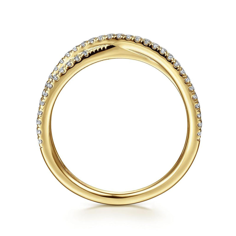 0.26ctw Round Criss-Cross Diamond Band - 14K Yellow Gold