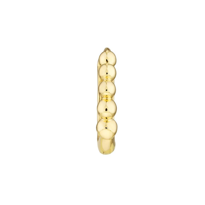 Beaded Mini Huggie Earrings - 14k Yellow Gold