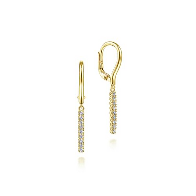 .11CTW Diamond Drop Earrings - 14K Yellow Gold