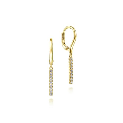 .11CTW Diamond Drop Earrings - 14K Yellow Gold