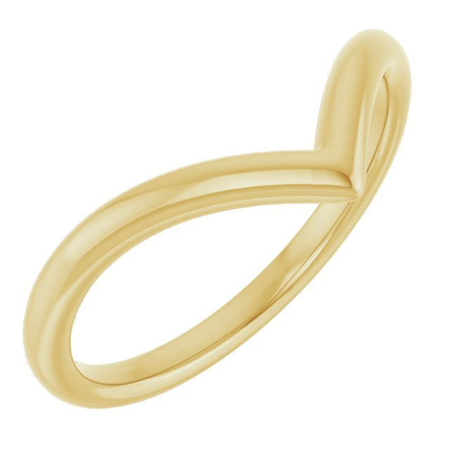 "V" Contour Band, Size 6.5 - 14K Yellow Gold