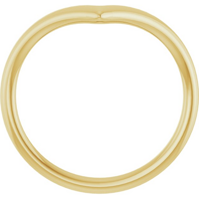 "V" Contour Band, Size 6.5 - 14K Yellow Gold