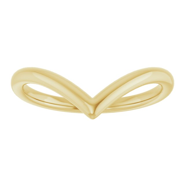 "V" Contour Band, Size 6.5 - 14K Yellow Gold