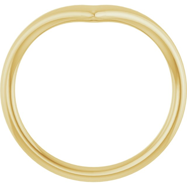 "V" Contour Band, Size 6.5 - 14K Yellow Gold