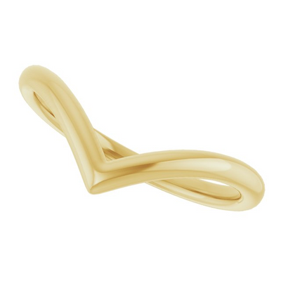 "V" Contour Band, Size 6.5 - 14K Yellow Gold