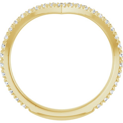 "V" Contour Diamond Band, Size 7 - 14K Yellow Gold