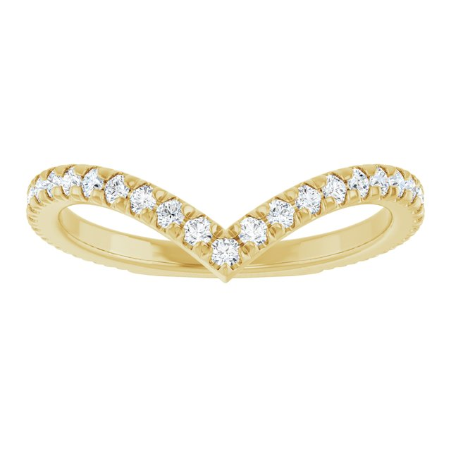 "V" Contour Diamond Band, Size 7 - 14K Yellow Gold