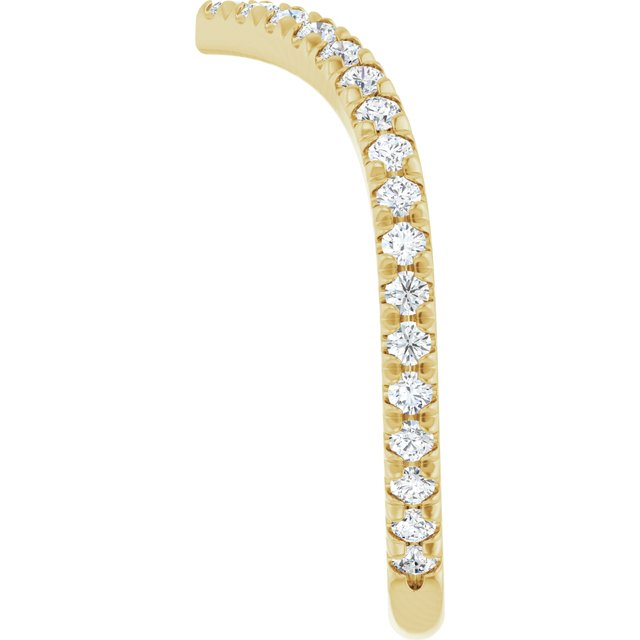 "V" Contour Diamond Band, Size 7 - 14K Yellow Gold