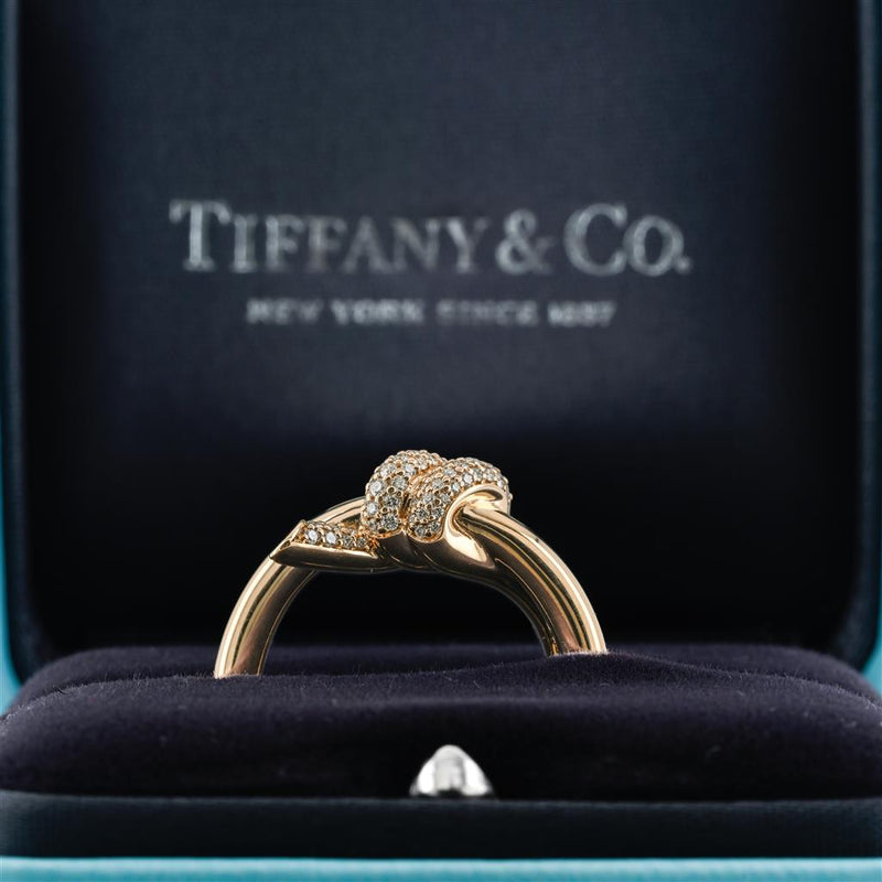 Tiffany & Co. | .33CTW Round Diamond Tiffany Knot Ring Size 6.5 - 18K Yellow Gold