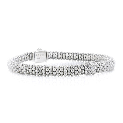 Lagos | Single Station X Diamond Bracelet, 6" - 925 Sterling Silver