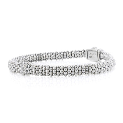 Lagos | Single Station X Diamond Bracelet, 6" - 925 Sterling Silver
