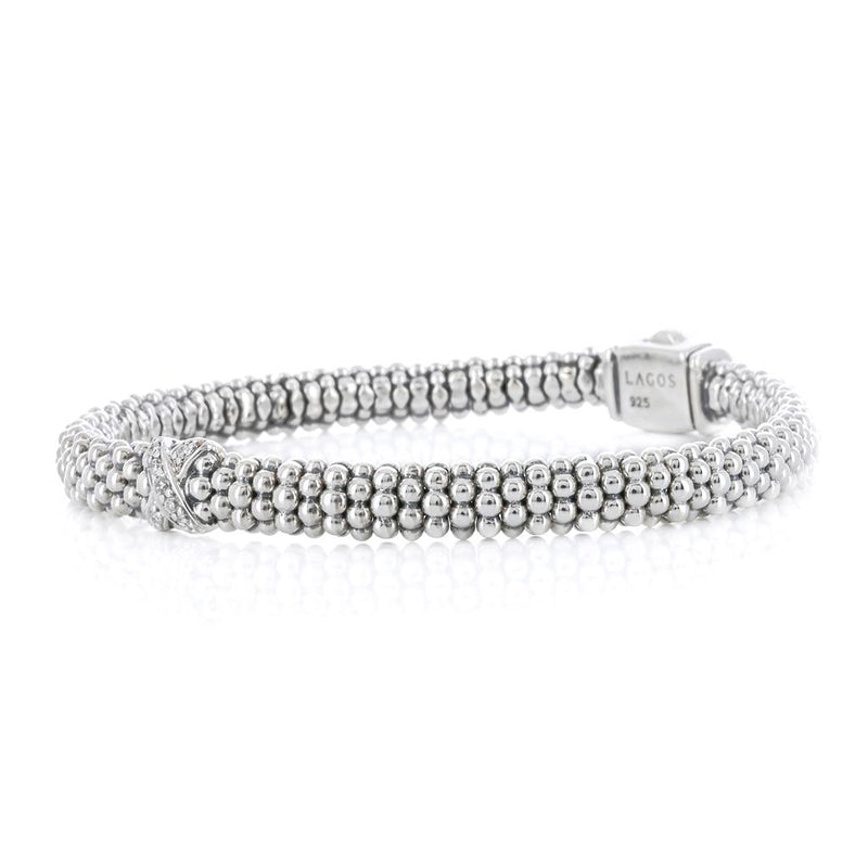Lagos | Single Station X Diamond Bracelet, 6" - 925 Sterling Silver