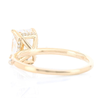 2.07CTW Radiant Lab Grown Diamond Engagement Ring - Hidden Halo + Sprinkle Band - 14K Yellow Gold