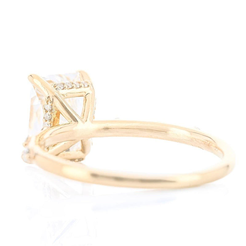 2.07CTW Radiant Lab Grown Diamond Engagement Ring - Hidden Halo + Sprinkle Band - 14K Yellow Gold