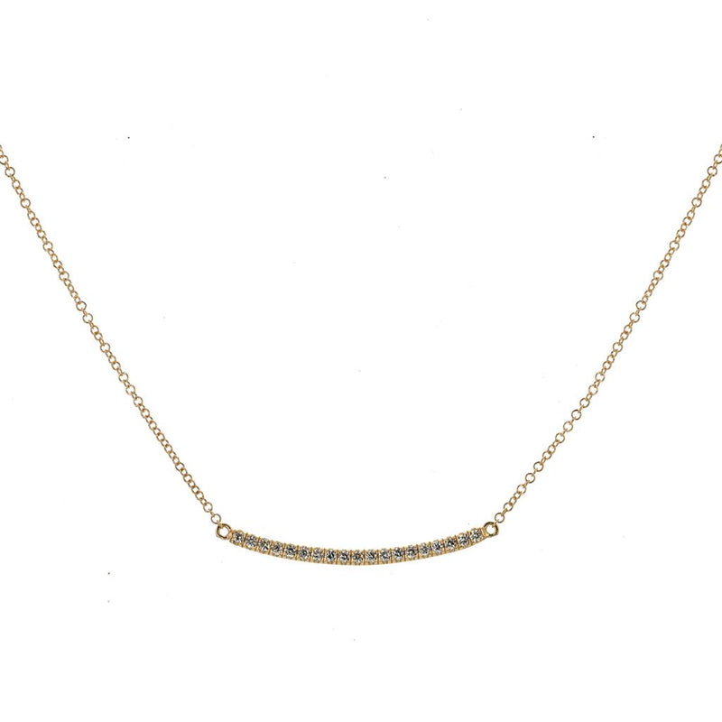 0.18ctw Round Diamond Bar Necklace - White Gold