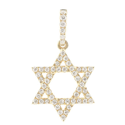 .24CTW Round Diamond Star of David Pendant - 14K Yellow Gold