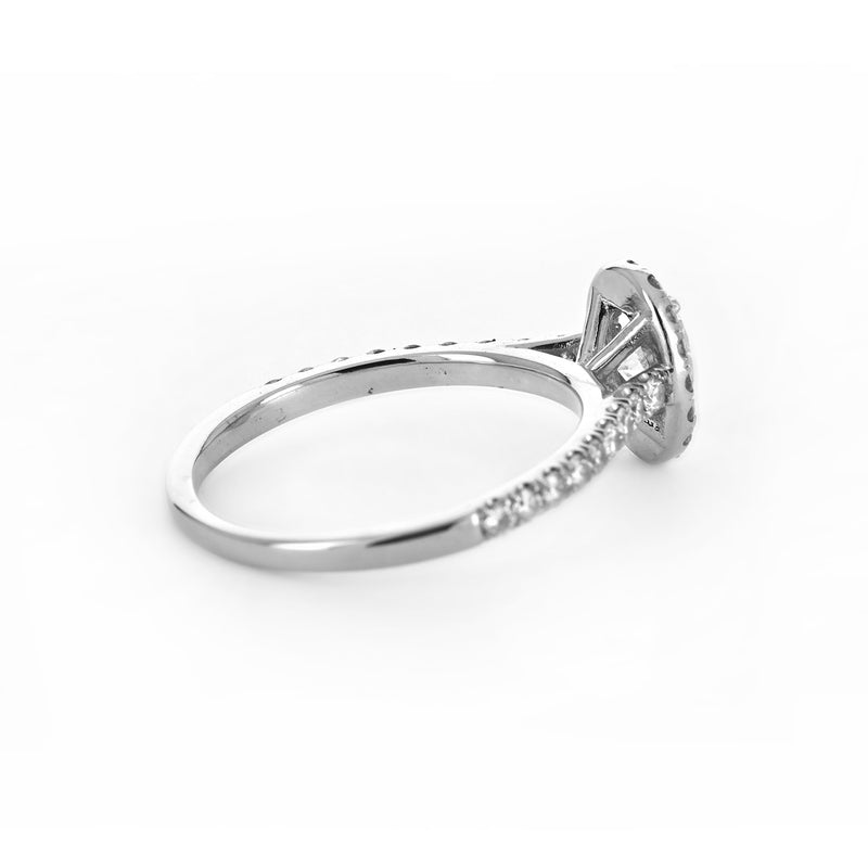 1.10ctw Oval Halo Diamond Engagement Ring - White Gold
