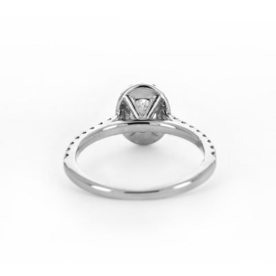 1.10ctw Oval Halo Diamond Engagement Ring - White Gold
