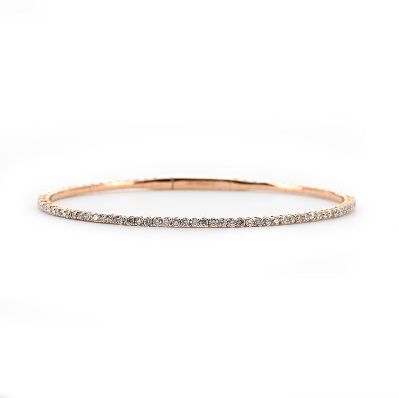 1.02ctw Diamond Flex Bangle - Rose Gold