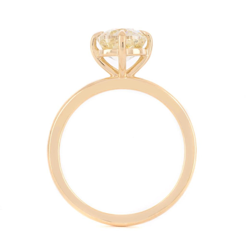 2.01ct Cushion Diamond Engagement Ring, Fancy Yellow - 18K Yellow Gold