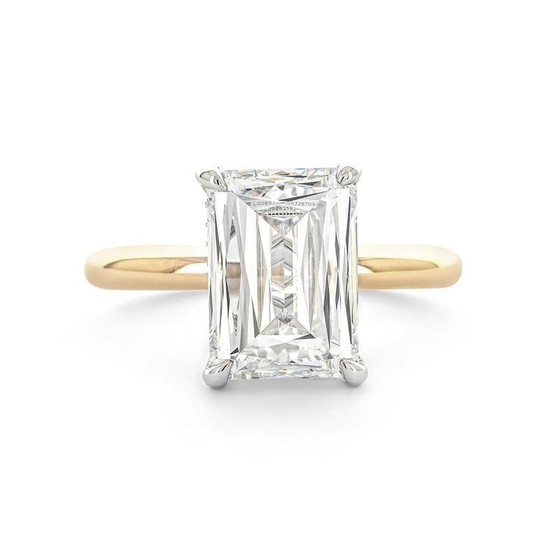 4.81ctw Specialty-Cut Radiant Lab-Grown Diamond Engagement Ring, Hidden Halo - 14K Yellow Gold