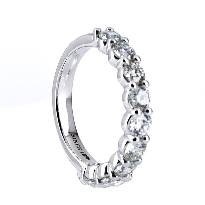 1.73CTW 9 DIAMOND BAND, Round, Size 6.5 - 14K WHITE GOLD