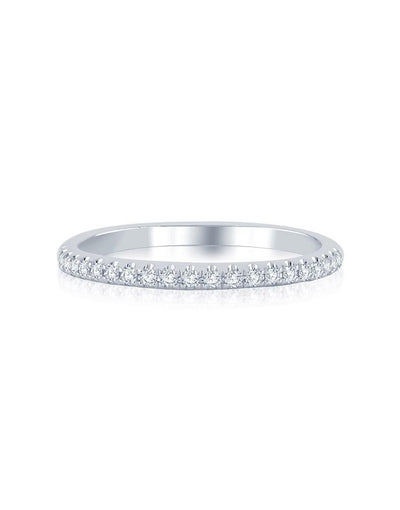 0.16ctw Diamond Straight Band, Size 6.5 – 14K White Gold