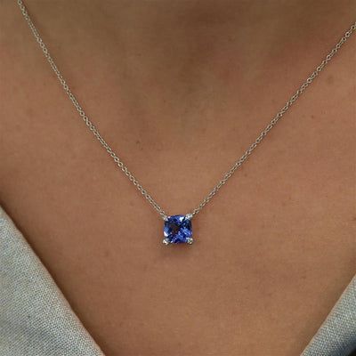 David Yurman | 1.65CT Round Tanzanite Necklace, 18" - 18K White Gold