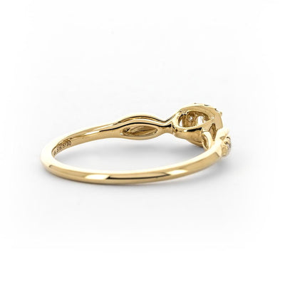 0.24ctw Diamond Engagement Ring - Halo Twist - Yellow Gold