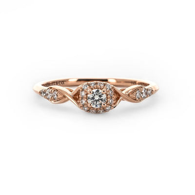 0.22ctw Diamond Engagement Ring + Halo Twist