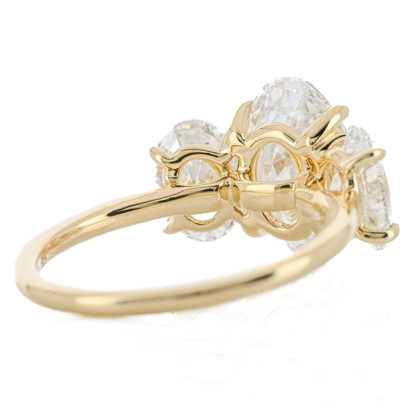5.02CTW Oval Lab Grown Diamond Three Stone Engagement Ring -  14K Yellow Gold