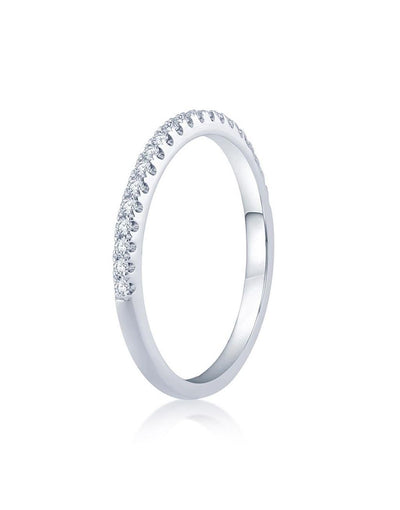 0.16ctw Diamond Straight Band, Size 6.5 – 14K White Gold