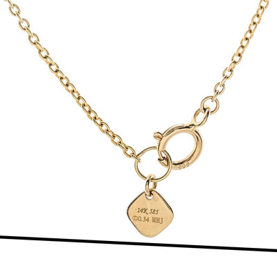 .34CTW Round Diamond "V" Necklace, 17" - Scattered - 14K Yellow Gold