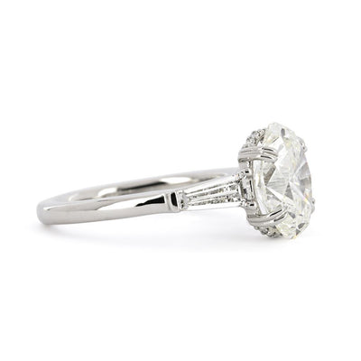 4.26ctw Oval Diamond Engagement Ring - Three-Stone - Platinum