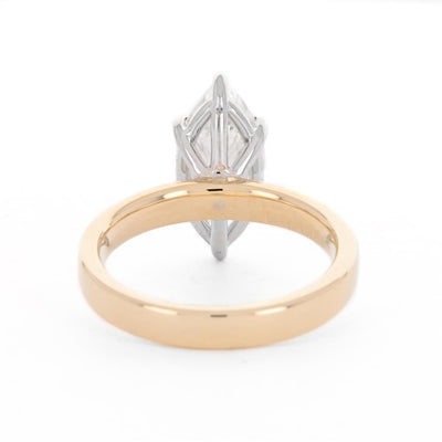 2.53ct Marquise Diamond Engagement Ring, 3mm - 14K Multi-Tone Gold