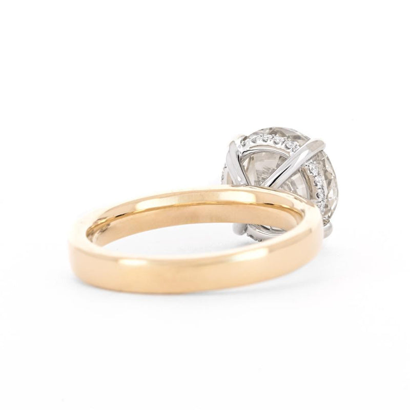 3.38ctw Round Diamond Engagement Ring, 3mm - 14K Multi-Tone Gold