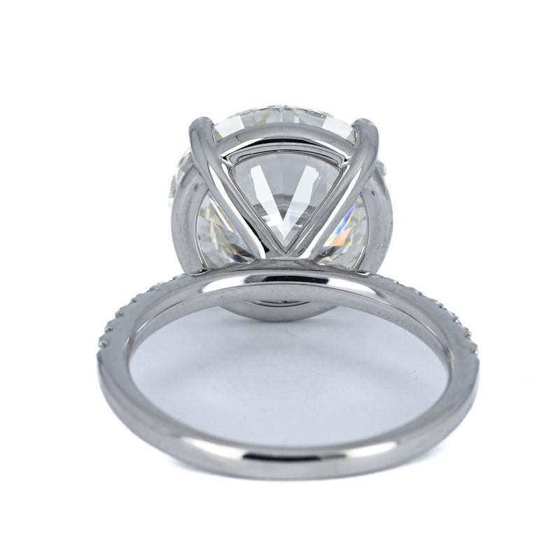 7.27ctw Round Brilliant Diamond Pavé Solitaire Engagement Ring – 950 Platinum