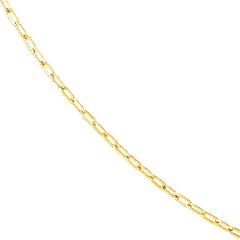2.5mm Dainty Paper Clip Chain Necklace, 20" - Yellow Gold