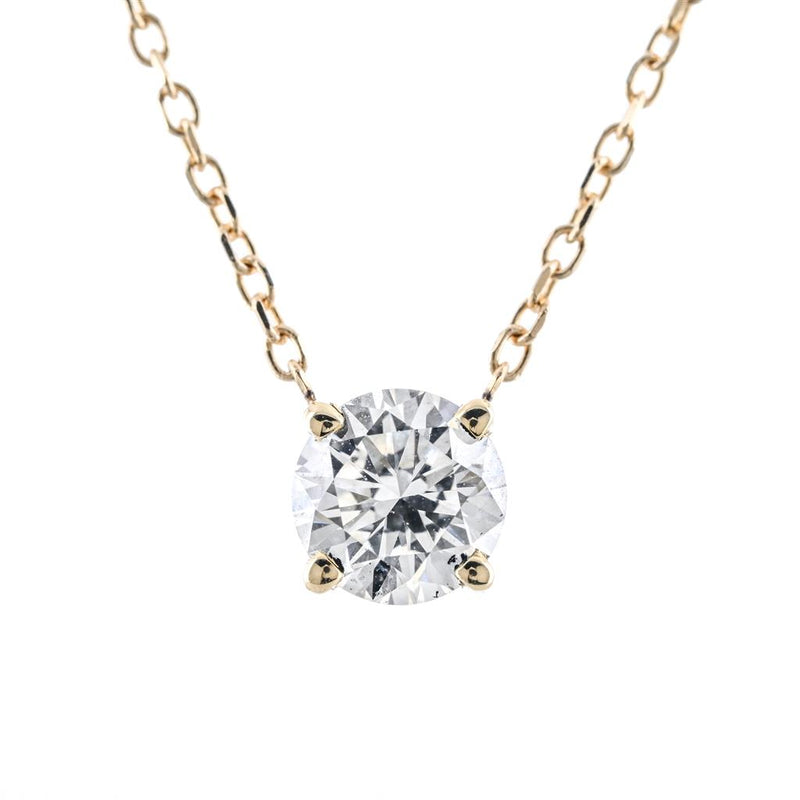 .51CT Round Lab-Grown Diamond Pendant, Basket Setting, 18" - 14K Yellow Gold