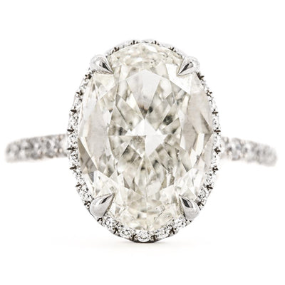 5.17ctw Oval Diamond Micro-Halo Engagement Ring – 950 Platinum
