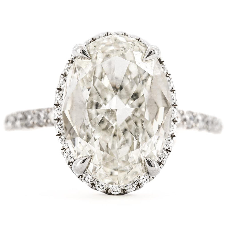 5.17ctw Oval Diamond Micro-Halo Engagement Ring – 950 Platinum
