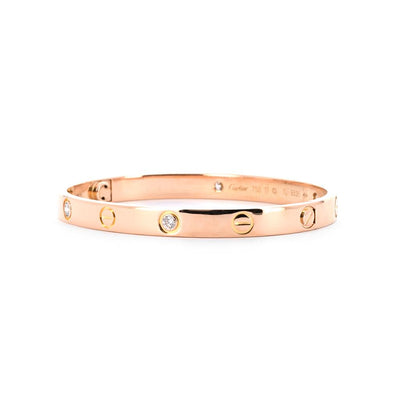 Cartier | 0.42ctw Cartier Love Bracelet, 4 Diamond, Size 5.75 - 18K Rose Gold