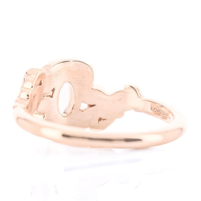 1.66CT Oval Alexandrite Engagement Ring - Solitaire + Floral - 14K Rose Gold