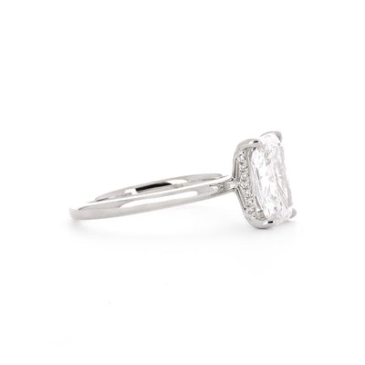 1.63ctw Radiant Lab Grown Diamond Engagement Ring, Hidden Halo - 14K White Gold